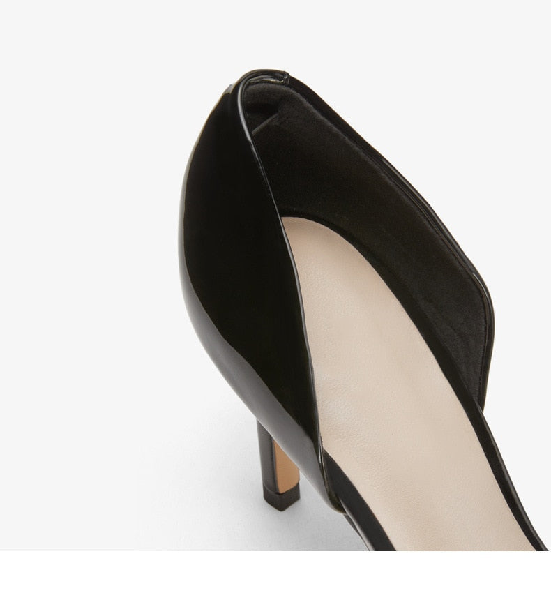 goosudu  New Spring Autumn Shoes Glossy Leather Temperament Point Toe  Stiletto High Heels Lady Sandals D’Orsay Design Pumps With  S