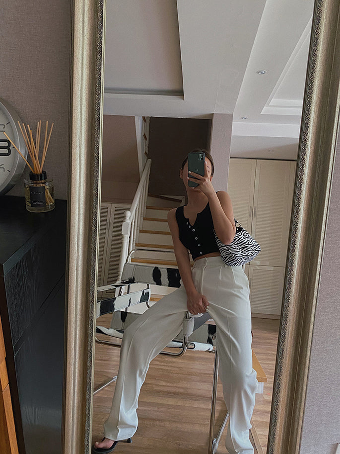 woloong Spring New Office Lady High Quality Elegant Casual Fashion Wide Leg Woman Female Pants Hot Sales