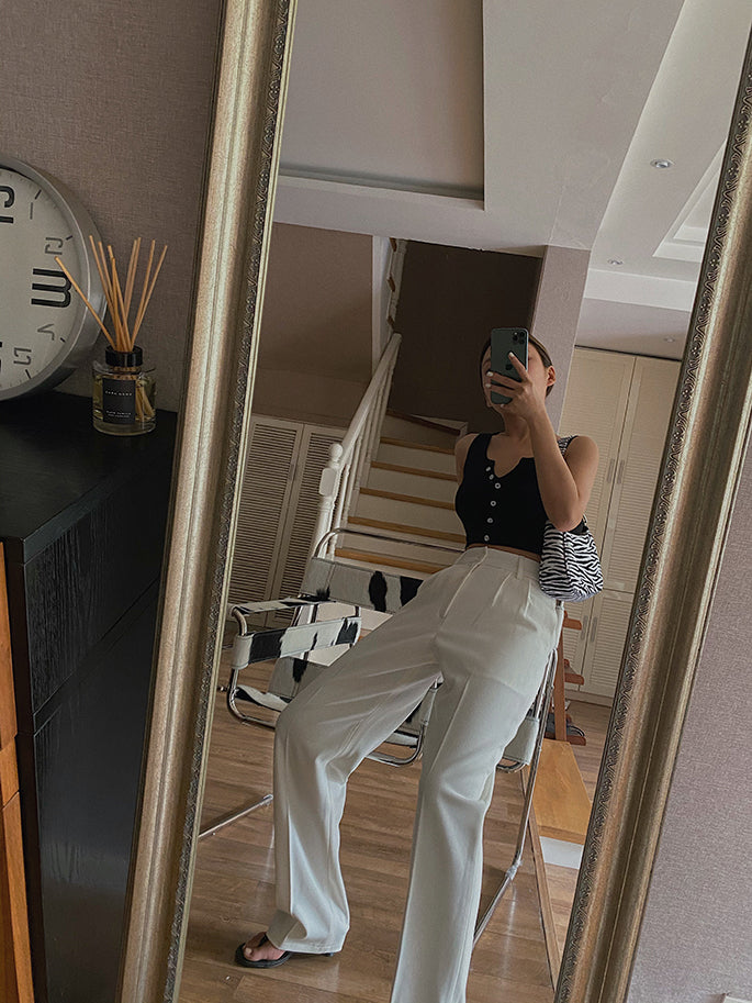 woloong Spring New Office Lady High Quality Elegant Casual Fashion Wide Leg Woman Female Pants Hot Sales