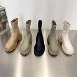 woloong Ankle Chelsea Boots New Winter Mid Heels Platform Women Botas Snow Warm Designer Motorcycle Boots Gladiator Oxford Zapatos