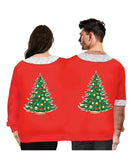 Christmas Sweater holiday spoof 3D digital printing couples two-piece double sweater loose lovers Funny Autumn Winter Clothing New Year