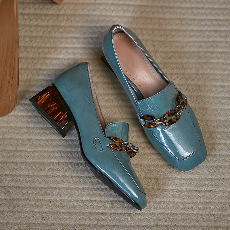 woloong  Women  High Heels Shoes Genuine Leather Round Toe Shoes for Women Genuine Leather Newest Party Basic Shoes Woman