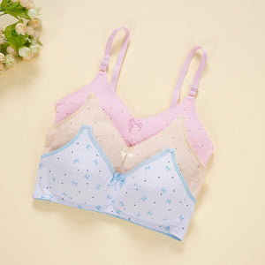 woloong  New Cotton Girl Underwear Top Push Up Bra Small Chest Decompression Comfortable Convenient Without Steel Ring Bra Teenage Girls