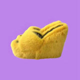 goosudu New Fur Slippers Women's Wedge Heel Shoes Women High-heeled Furry Drag Fashion Outdoor All-match Shoes Slippers Furry Slides