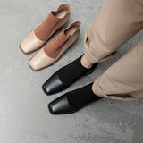woloong  Fashion Comfortable Genuine Leather Women's Ankle Boots Elegant Square Toe Thick Heels Pumps Party Casual Shoes Woman New