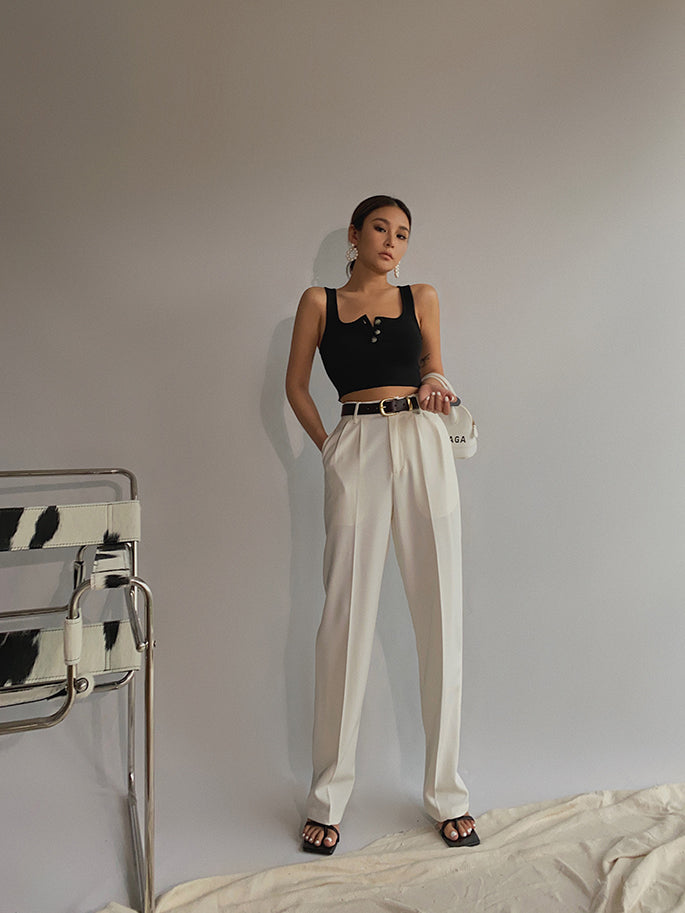 woloong Spring New Office Lady High Quality Elegant Casual Fashion Wide Leg Woman Female Pants Hot Sales