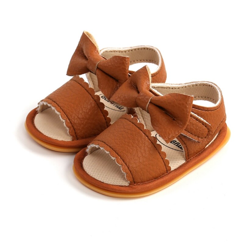 woloong Cute Newborn Infant Baby Girls Princess Shoes Bowknot Toddler Summer Sandals PU Non-slip Shoes 0-18M
