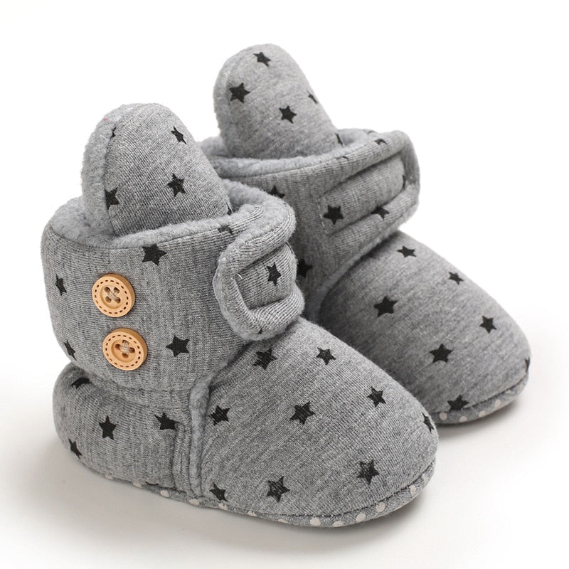woloong Baby Winter Cute Shoes for Girls Walk Boots for Boys Star Ankle Kids Shoes Toddlers Comfort Soft Newborns Warm Knitted Booties