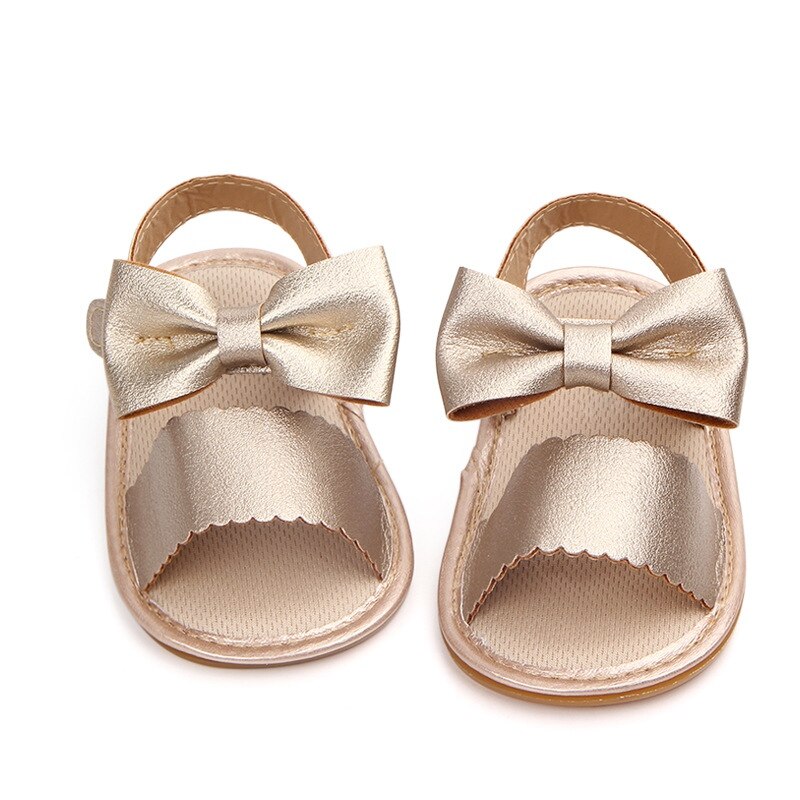 woloong Fashion Newborn Infant Baby Girls Princess Shoes Bowknot Toddler Summer Sandals PU Non-slip Shoes 0-18M