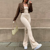 Aieru Bandage Sexy Backless Elegant Strapless Jumpsuits Women Club Party Flare Pants Rompers One Piece Outfits Overalls