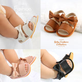 woloong Cute Newborn Infant Baby Girls Princess Shoes Bowknot Toddler Summer Sandals PU Non-slip Shoes 0-18M