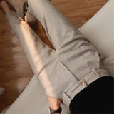 Woolen Pants Women's Harem Pencil Pants  Autumn Winter High Waisted Casual Suit Pants Office Lady Women Trousers