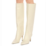woloong Big size 34-45 New brand women boots pointed toe stiletto high heels boots sexy knee high boots women nightclub shoes