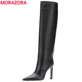 woloong Big size 34-45 New brand women boots pointed toe stiletto high heels boots sexy knee high boots women nightclub shoes