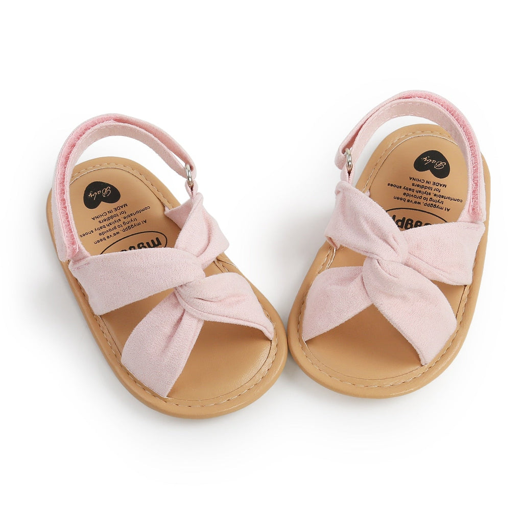 woloong Fashion Newborn Infant Baby Girls Princess Shoes Bowknot Toddler Summer Sandals PU Non-slip Shoes 0-18M