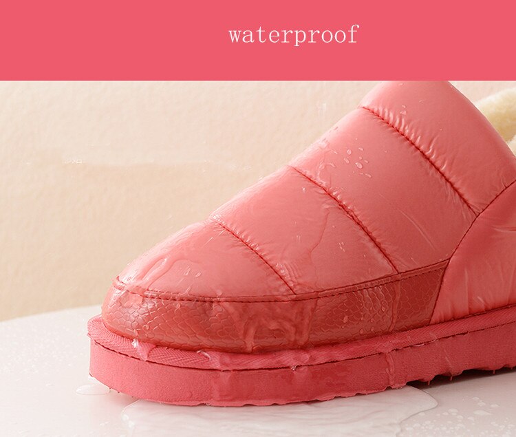 woloong New arrival waterproof women PU leather snow boots warm short plush ankle boot female winter shoes woman large big size 41 45