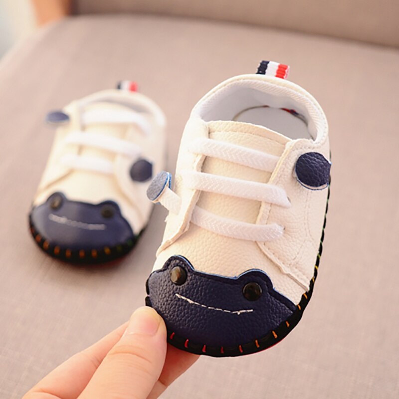 woloong Baby Boys Girls First Walkers Spring Autumn New Small Frog Sewing Bag Toddler Shoes Rubber Sole Baby Shoes