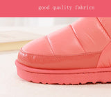 woloong New arrival waterproof women PU leather snow boots warm short plush ankle boot female winter shoes woman large big size 41 45