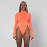goosudu  long sleeve high neck neon bodycon sexy Christmas bodysuit autumn winter women fashion casual slim fit body