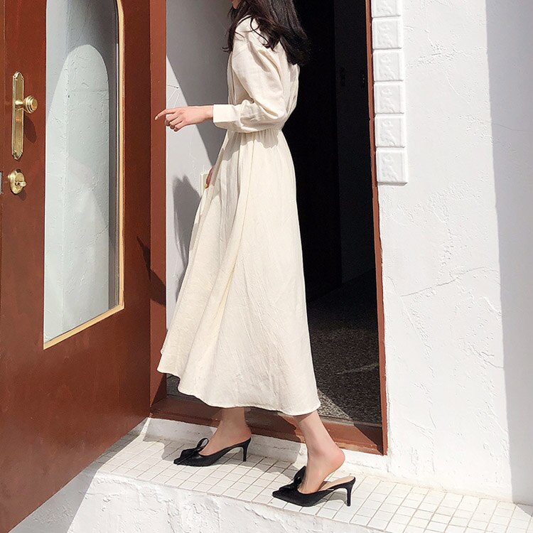 woloong  Pointed flat bow slippers women summer wear Baotou half slippers new fashion lazy sandals women's shoes