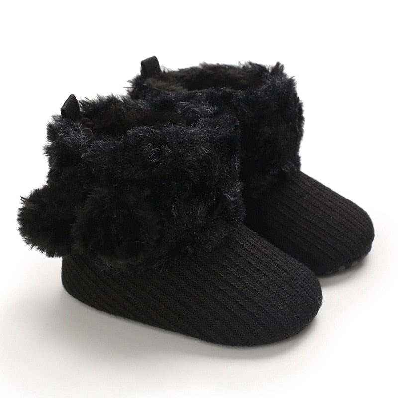 woloong Baby Winter Cute Shoes for Girls Walk Boots for Boys Star Ankle Kids Shoes Toddlers Comfort Soft Newborns Warm Knitted Booties