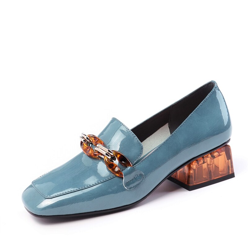 woloong  Women  High Heels Shoes Genuine Leather Round Toe Shoes for Women Genuine Leather Newest Party Basic Shoes Woman