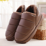 woloong New arrival waterproof women PU leather snow boots warm short plush ankle boot female winter shoes woman large big size 41 45