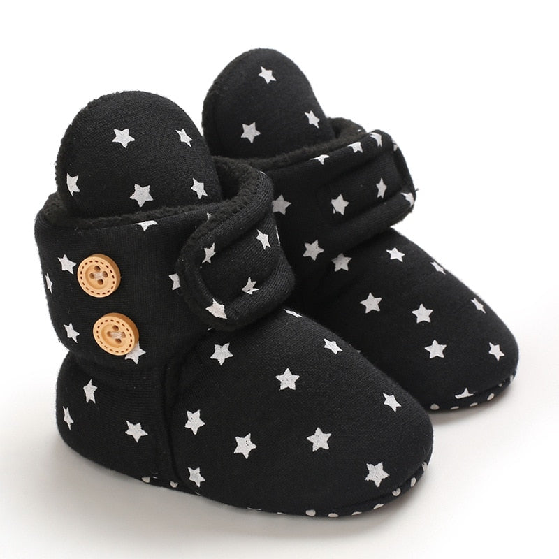 woloong Baby Winter Cute Shoes for Girls Walk Boots for Boys Star Ankle Kids Shoes Toddlers Comfort Soft Newborns Warm Knitted Booties