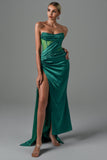 goosudu Haliya Crystallized Corset High Slit Gown - Green