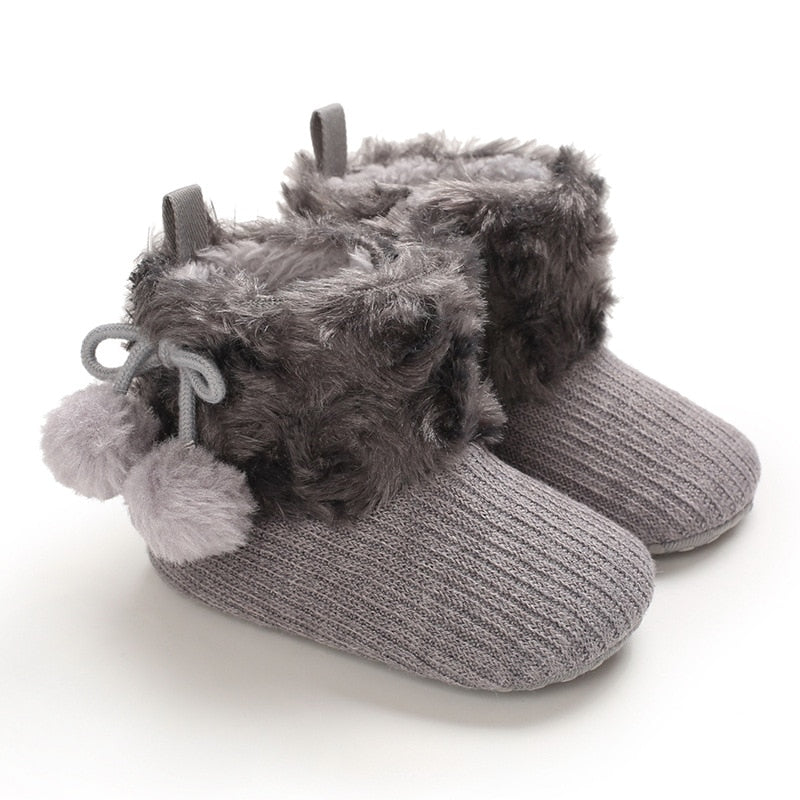 woloong Baby Winter Cute Shoes for Girls Walk Boots for Boys Star Ankle Kids Shoes Toddlers Comfort Soft Newborns Warm Knitted Booties