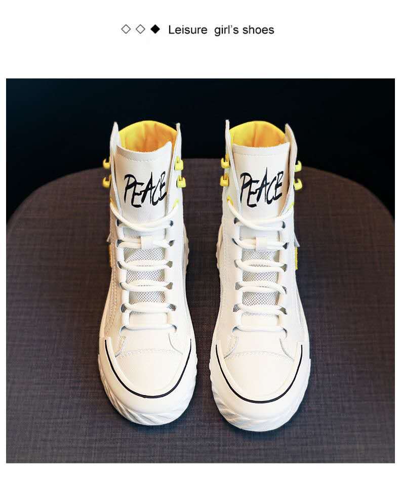 woloong Platform Women's Sneakers New Spring Canvas Lace-Up Vulcanized Shoes Summer Breathable White Casual Women Shoes