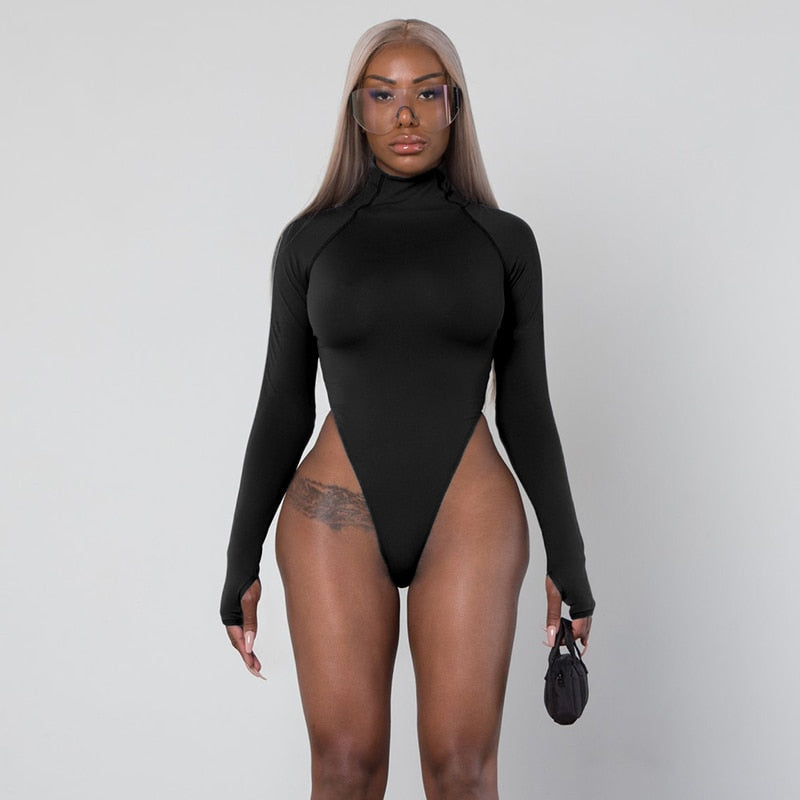 goosudu  long sleeve high neck neon bodycon sexy Christmas bodysuit autumn winter women fashion casual slim fit body