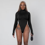 goosudu  long sleeve high neck neon bodycon sexy Christmas bodysuit autumn winter women fashion casual slim fit body