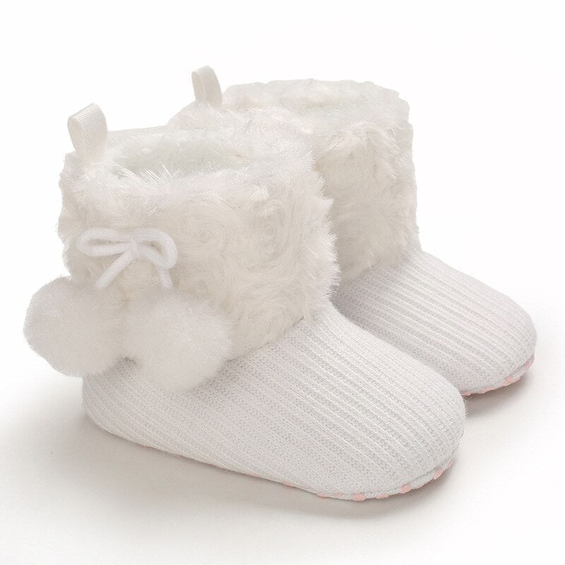 woloong Baby Winter Cute Shoes for Girls Walk Boots for Boys Star Ankle Kids Shoes Toddlers Comfort Soft Newborns Warm Knitted Booties