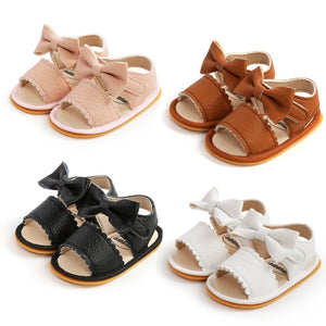 woloong Cute Newborn Infant Baby Girls Princess Shoes Bowknot Toddler Summer Sandals PU Non-slip Shoes 0-18M