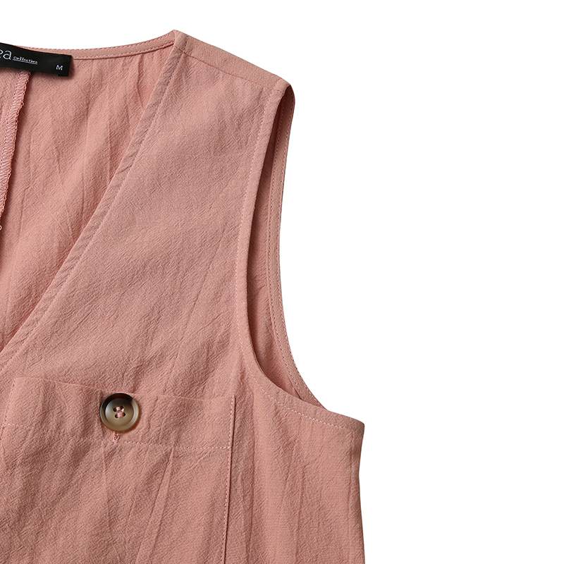 goosudu  Stylish Women V Neck Sleeveless Rompers Summer Jumpsuits Short Playsuits Casual Solid Loose Beach Overalls Oversized