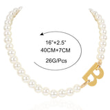 Statement Letter B Pearl Choker Necklace For Women Punk New Trends Jewelry Personality Statement Collares Wholesale