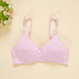 woloong  New Cotton Girl Underwear Top Push Up Bra Small Chest Decompression Comfortable Convenient Without Steel Ring Bra Teenage Girls