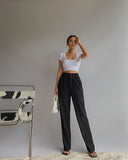 woloong Spring New Office Lady High Quality Elegant Casual Fashion Wide Leg Woman Female Pants Hot Sales