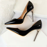 woloong New Fashion Patent Leather Office Pumps High Heels Shoes Women Sexy Pointed toe Shallow Party Wedding Shoes
