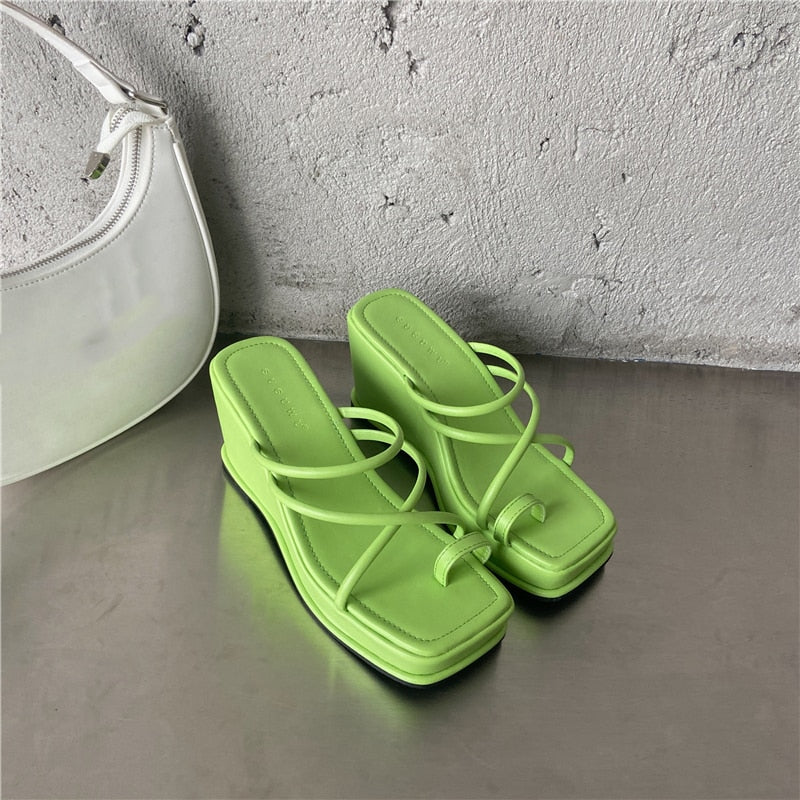 woloong Summer New Fashion Women Wedges Slippers Sexy Flip Flop Sandals High Quality Ladies Outdoor Platform Slides