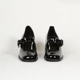 woloong Woman‘s New Mary Janes Shoes Genuine Leather Shallow Square heel Pumps Buckle Strap Round Toe Lady Footwear