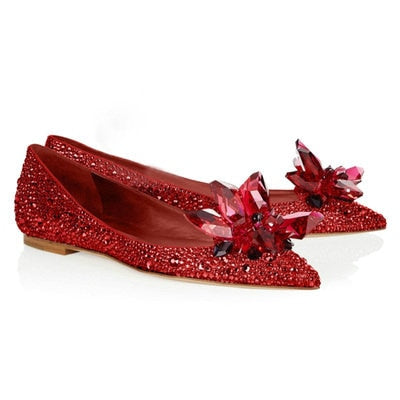 woloong  Newest  Cinderella Shoes Rhinestone High Heels Women Pumps Pointed toe Woman Crystal Party Wedding Shoes 5cm/7cm/9cm