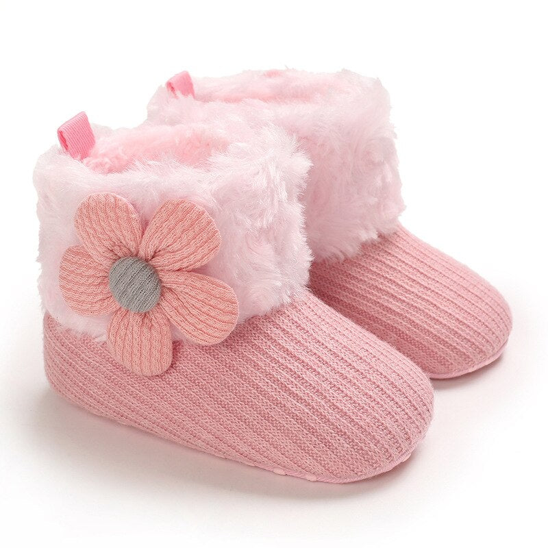 woloong Baby Winter Cute Shoes for Girls Walk Boots for Boys Star Ankle Kids Shoes Toddlers Comfort Soft Newborns Warm Knitted Booties