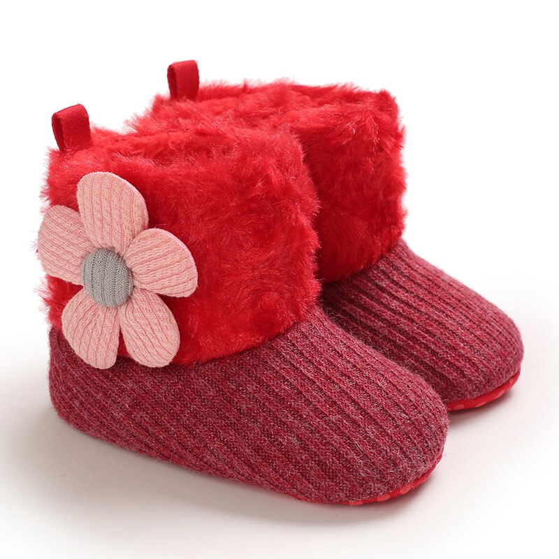 woloong Baby Winter Cute Shoes for Girls Walk Boots for Boys Star Ankle Kids Shoes Toddlers Comfort Soft Newborns Warm Knitted Booties