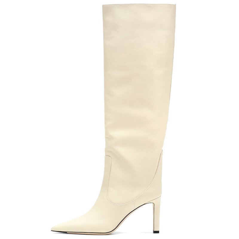 woloong Big size 34-45 New brand women boots pointed toe stiletto high heels boots sexy knee high boots women nightclub shoes