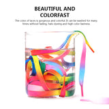 goosudu   Flat Shoelaces Rainbow Colour Shoe Laces Casual Canvas Shoes Colorful Shoelace Print Gradient Suitable for All Unisex 1 Pair