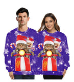 Christmas Sweater holiday spoof 3D digital printing couples two-piece double sweater loose lovers Funny Autumn Winter Clothing New Year