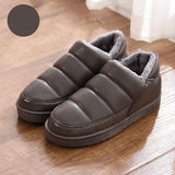 woloong New arrival waterproof women PU leather snow boots warm short plush ankle boot female winter shoes woman large big size 41 45