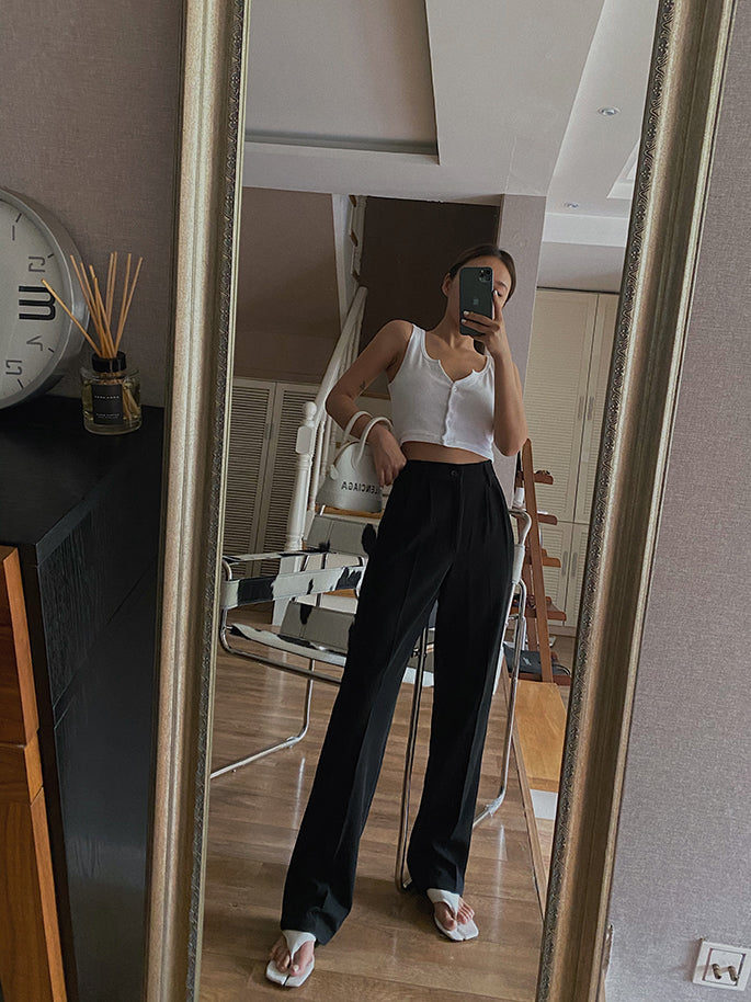 woloong Spring New Office Lady High Quality Elegant Casual Fashion Wide Leg Woman Female Pants Hot Sales